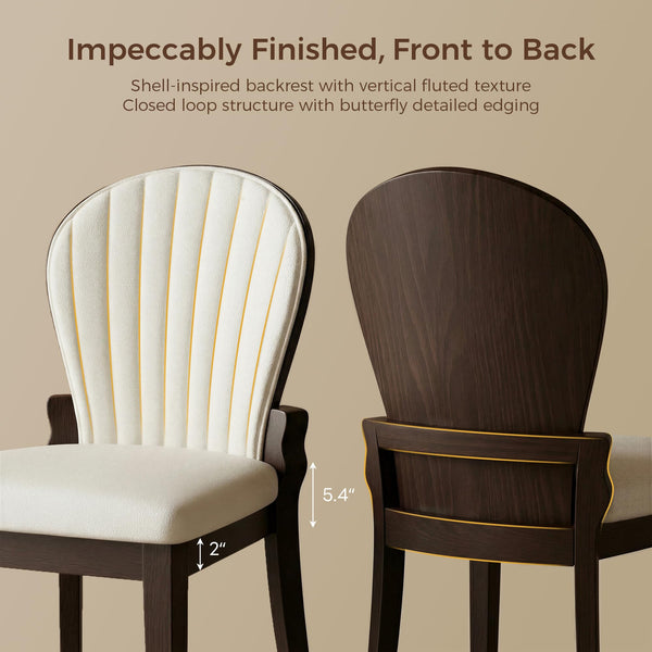 Tufted Leather Dining Chairs, Set of 2