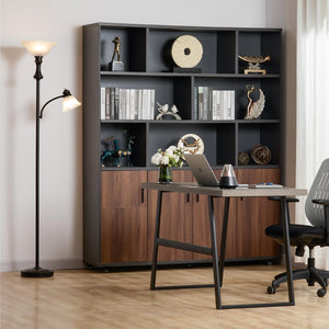 71" Arc Floor Lamp with Frosted Glass Shade & Adjustable Reading Light