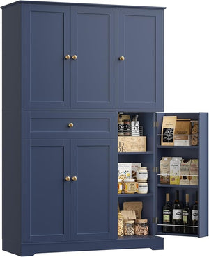 68" Tall Kitchen Pantry Storage Cabinet with Doors & Shelves