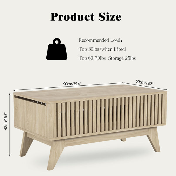 Lift Top Coffee Table with Hidden Compartment and Storage