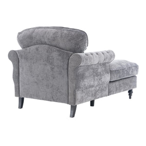 Chenille Recliner Sofa Chair with Curved Armrests & Pocket Springs