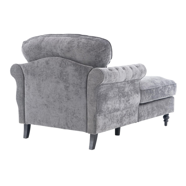 Chenille Recliner Sofa Chair with Curved Armrests & Pocket Springs