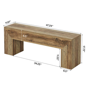 47" Farmhouse Wooden Entryway Bench
