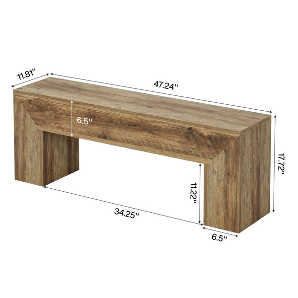 47" Farmhouse Wooden Entryway Bench
