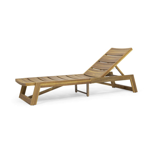 Acacia Wood Adjustable Outdoor Chaise Lounge