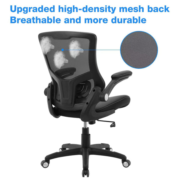 Ergonomic Mesh Office Chair with Lumbar Support & Flip-Up Arms