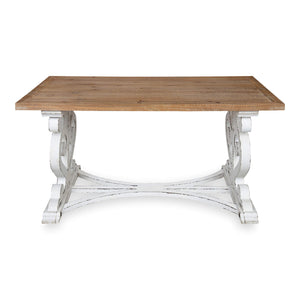 Rustic Carved Wood Coffee Table