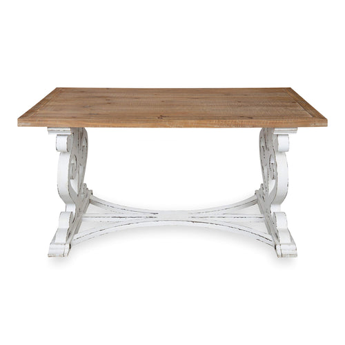 Rustic Carved Wood Coffee Table