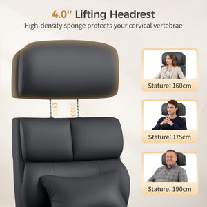 Big and Tall Ergonomic Reclining Office Chair 500LBS