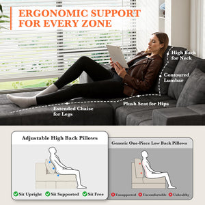 Modular Sectional Sofa with Removable Washable Cover – Dark Grey