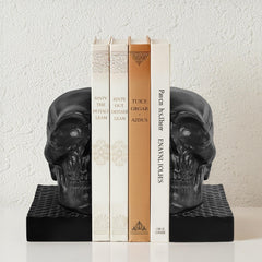 Gothic Skull Bookends – Antique Resin Decorative Book Support