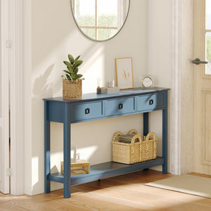 53.1" Console Table with 3 Drawers & Open Shelf