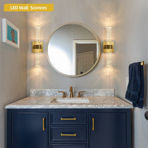 LED Crystal Bubble Glass Wall Sconce – Indoor Vanity Light Fixture