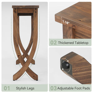 63" Solid Wood Farmhouse Console Table