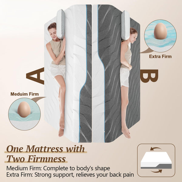 Extra Firm Memory Foam Mattress – Flippable, CertiPUR-US Certified