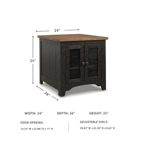 Rustic Farmhouse End Table with Storage Cabinet