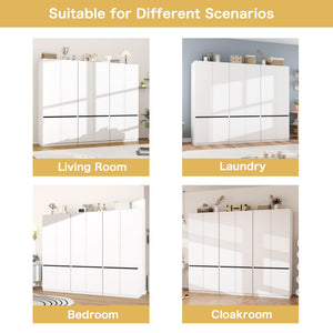 White Wardrobe Closet with Doors & Hanging Rod