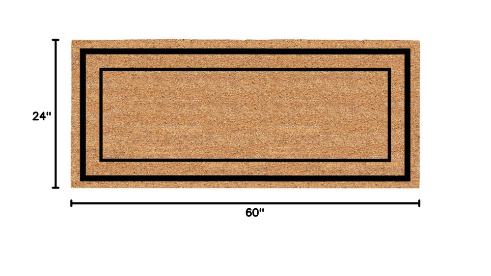 Classic Border Coir Non-Slip Door Mat 2x5 Rectangular