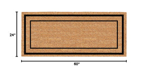 Classic Border Coir Non-Slip Door Mat 2x5 Rectangular