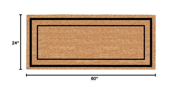 Classic Border Coir Non-Slip Door Mat 2x5 Rectangular