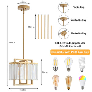 Crystal Pendant Light – Kitchen Island & Dining Room