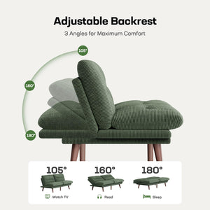 Convertible Futon Sofa Bed – Corduroy Loveseat