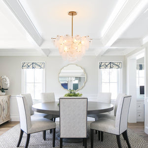 28-Inch Modern Glass Chandelier – 3-Tier Pendant Light Fixture