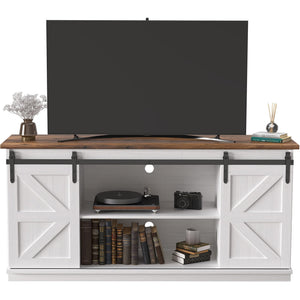 TV Stand with Sliding Barn Doors & Storage Cabinets – 58" & 65"