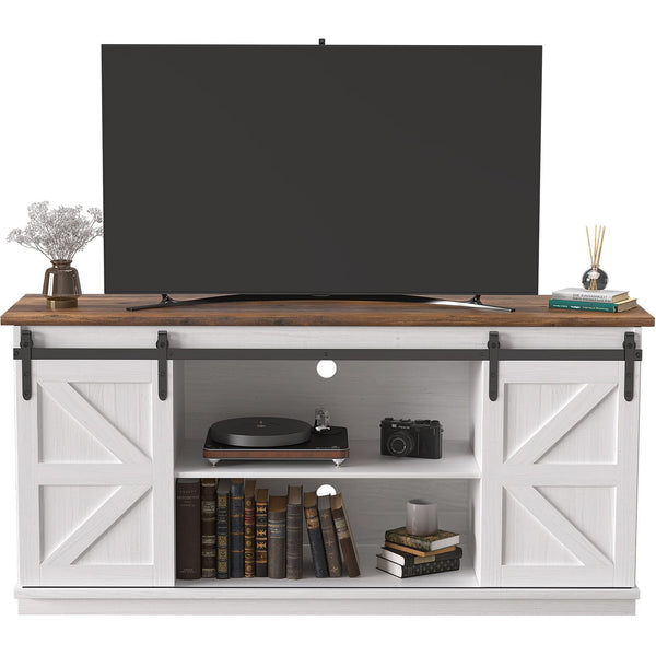 TV Stand with Sliding Barn Doors & Storage Cabinets – 58" & 65"