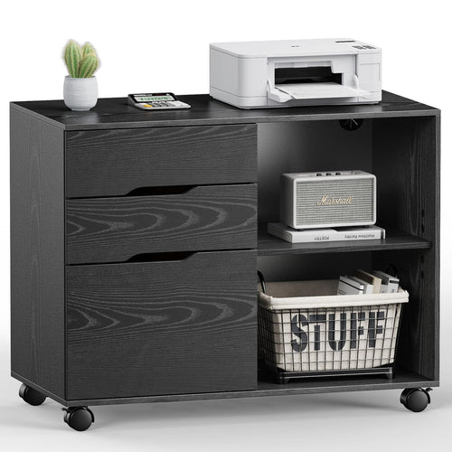 3-Drawer Lateral File Cabinet with Wheels