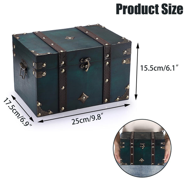 Vintage Wooden Treasure Chest Box