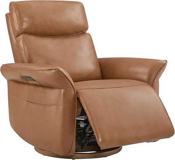 Power Recliner Swivel Glider Nursery Chair with Adjustable Headrest & Lumbar Support