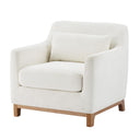 Oversized Accent Armchair with Wood Base