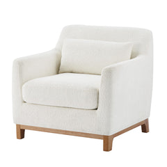 Oversized Accent Armchair with Wood Base