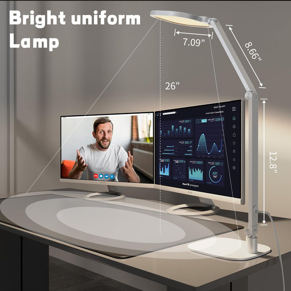 LED Swing Arm Desk Lamp with Dimmer & Timer