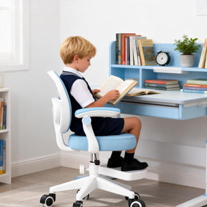 Adjustable Kids Desk Chair with Footrest & Flip-Up Armrest