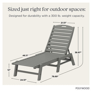 Nautical Patio Chaise Lounge – Slate Grey