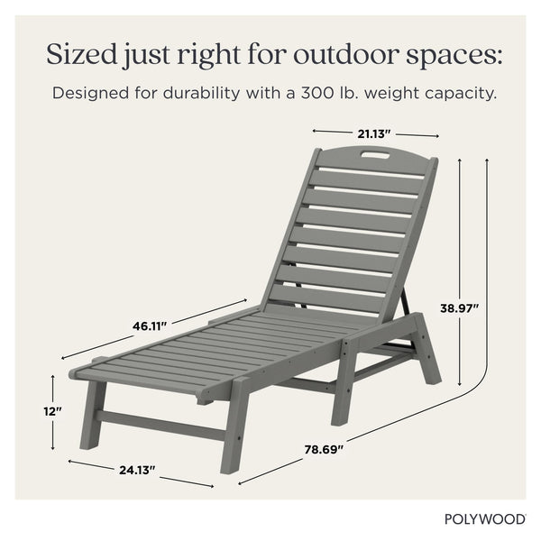 Nautical Patio Chaise Lounge – Slate Grey