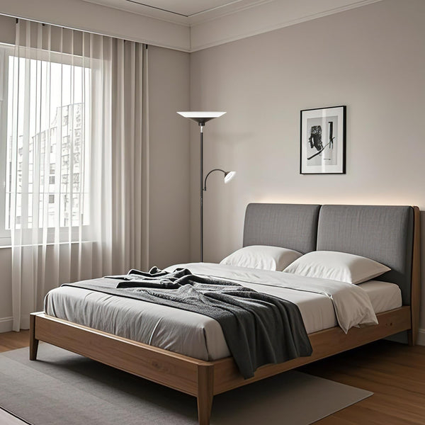 Dual-Zone LED Torchiere Floor Lamp with Remote
