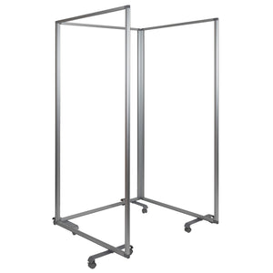 3-Panel Clear Acrylic Room Divider Partition with Locking Casters
