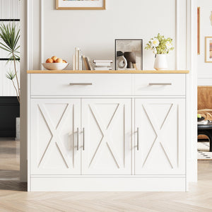 43" Sideboard Buffet Cabinet with Drawers and Adjustable Shelves