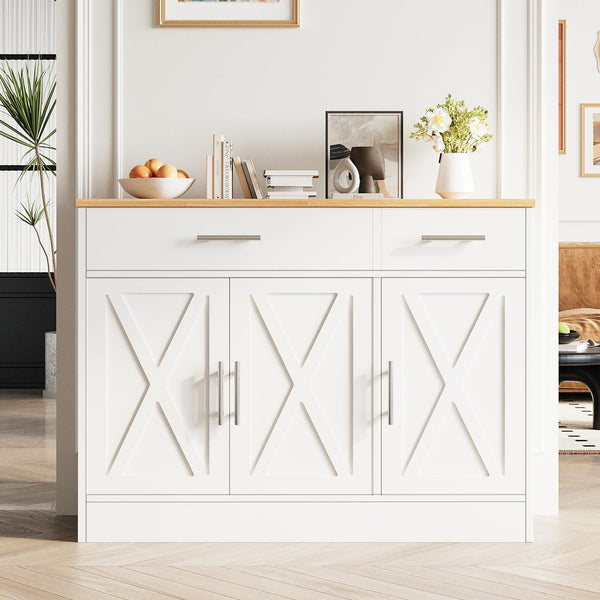 43" Sideboard Buffet Cabinet with Drawers and Adjustable Shelves