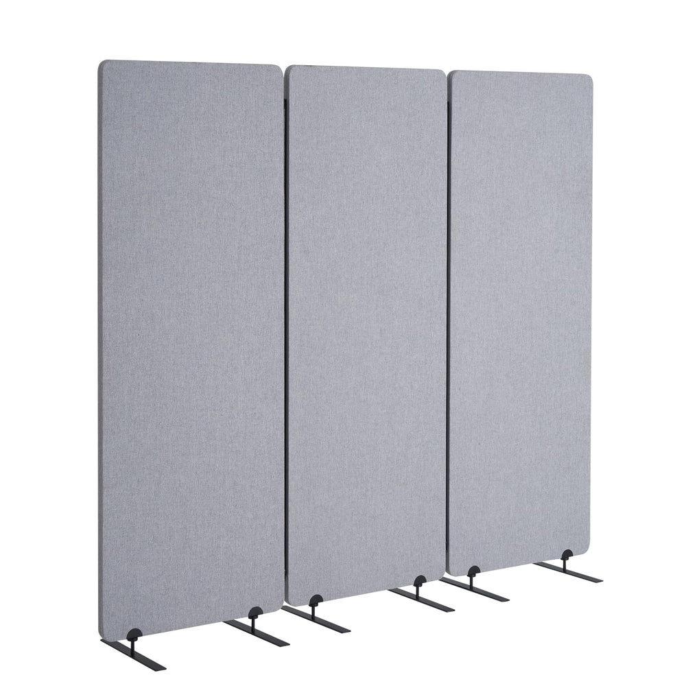 3-Panel Soundproof Room Divider – Folding Privacy Partition, Light Gray