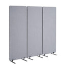 3-Panel Soundproof Room Divider – Folding Privacy Partition, Light Gray