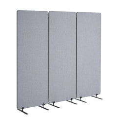 3-Panel Soundproof Room Divider – Folding Privacy Partition, Light Gray