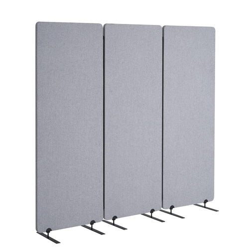 3-Panel Soundproof Room Divider – Folding Privacy Partition, Light Gray