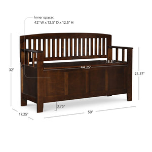 Mission-Style Storage Bench with Lift-Top Seat