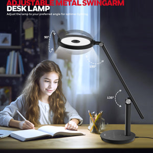 LED Desk Lamp – Dimmable Full-Spectrum Eye-Care Light with Timer