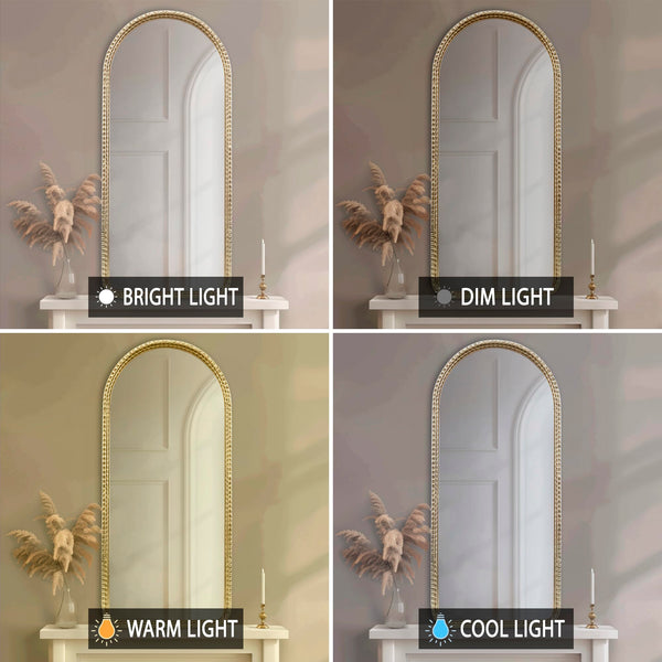 Arched Gold Wall Mirror