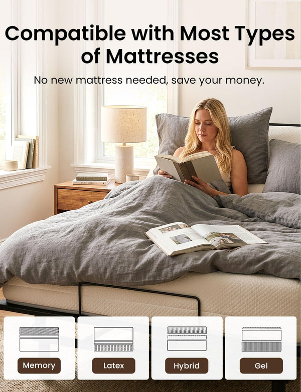 King Size Adjustable Bed Frame with Wireless Remote & Zero Gravity